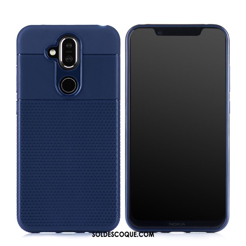 Coque Nokia 8.1 Fluide Doux Modèle Fleurie Noir Créatif Téléphone Portable Housse En Ligne