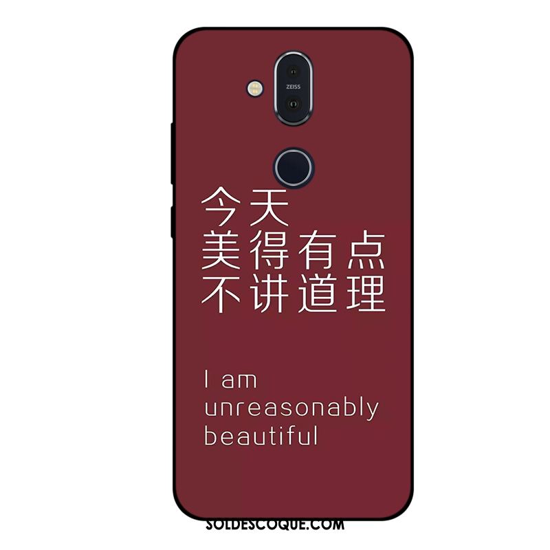 Coque Nokia 8.1 Incassable Vin Rouge Téléphone Portable Amoureux Fluide Doux Soldes