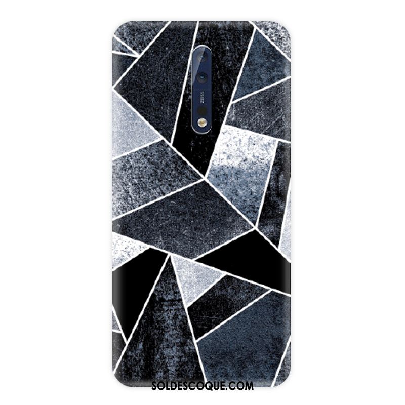 Coque Nokia 8 Délavé En Daim Silicone Plaid Tendance Noir En Ligne