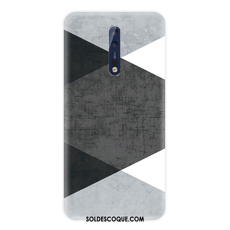 Coque Nokia 8 Délavé En Daim Silicone Plaid Tendance Noir En Ligne