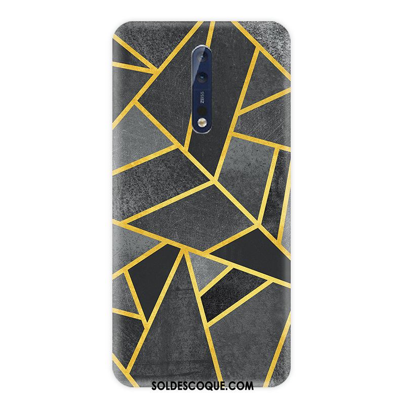 Coque Nokia 8 Délavé En Daim Silicone Plaid Tendance Noir En Ligne