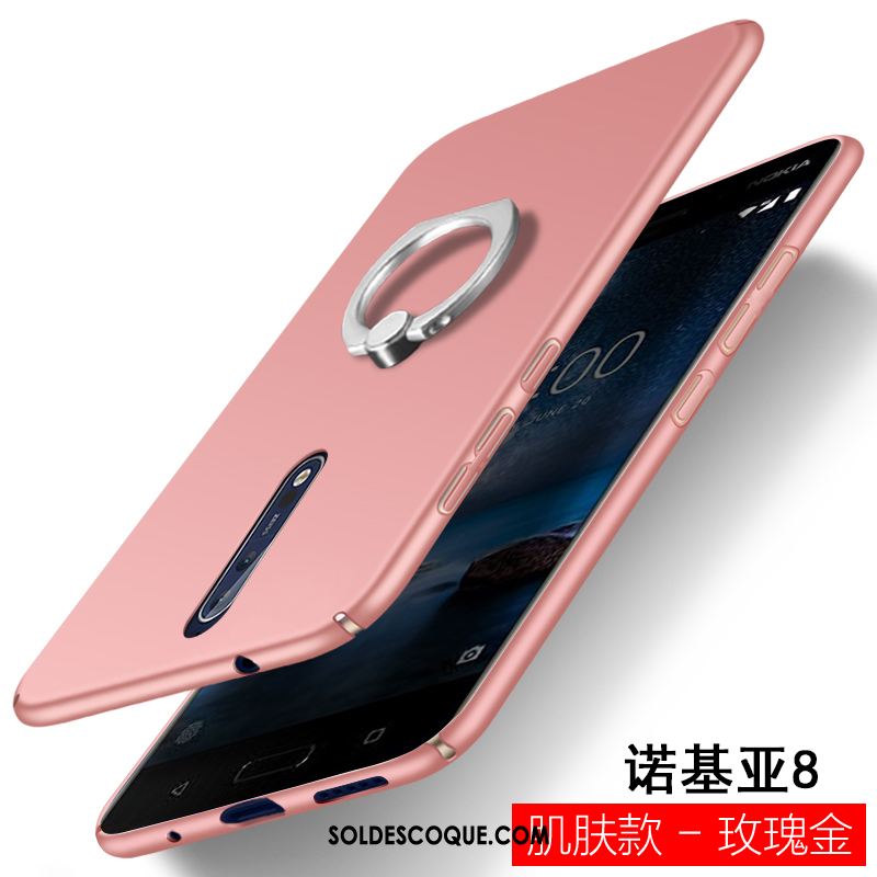 Coque Nokia 8 Délavé En Daim Simple Rose Tout Compris Silicone Housse Soldes