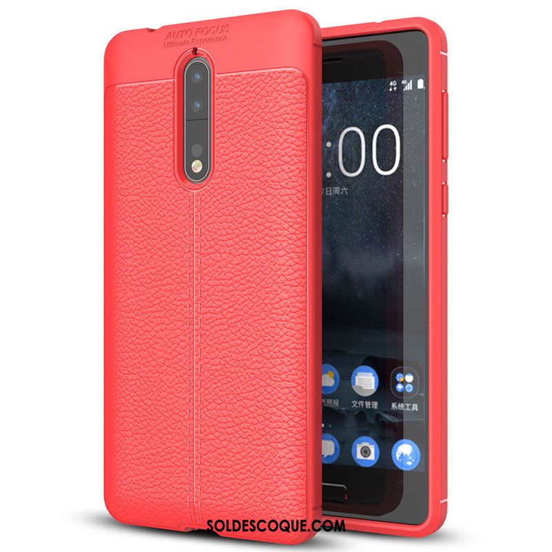 Coque Nokia 8 Simple Litchi Protection Silicone Téléphone Portable En Ligne