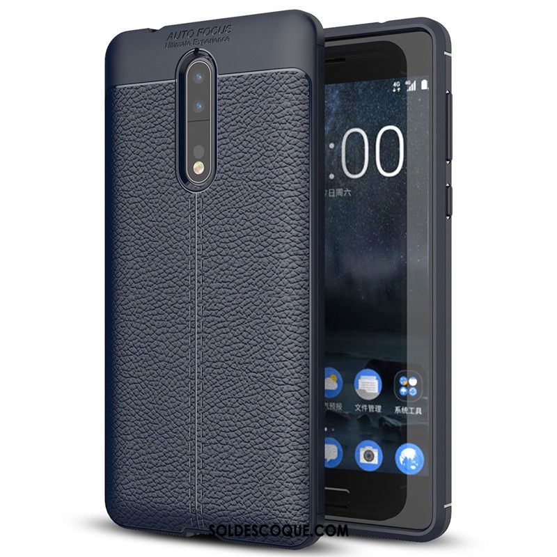 Coque Nokia 8 Simple Litchi Protection Silicone Téléphone Portable En Ligne