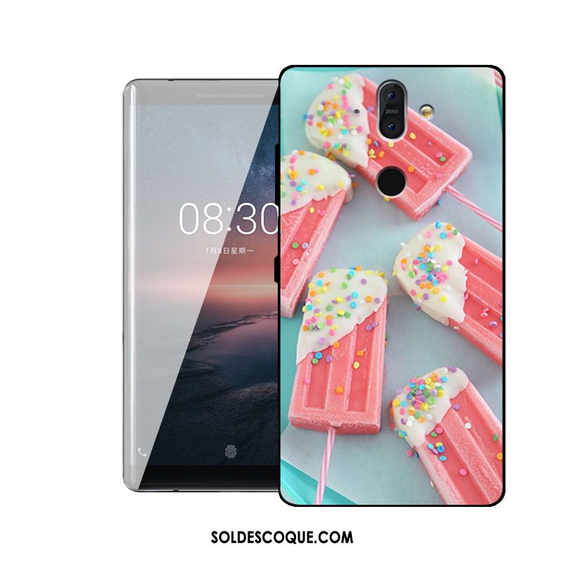 Coque Nokia 8 Sirocco Tendance Fluide Doux Incassable Simple Rose Pas Cher