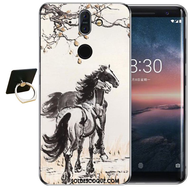 Coque Nokia 8 Sirocco Transparent Gaufrage Fluide Doux Silicone Haute En Vente