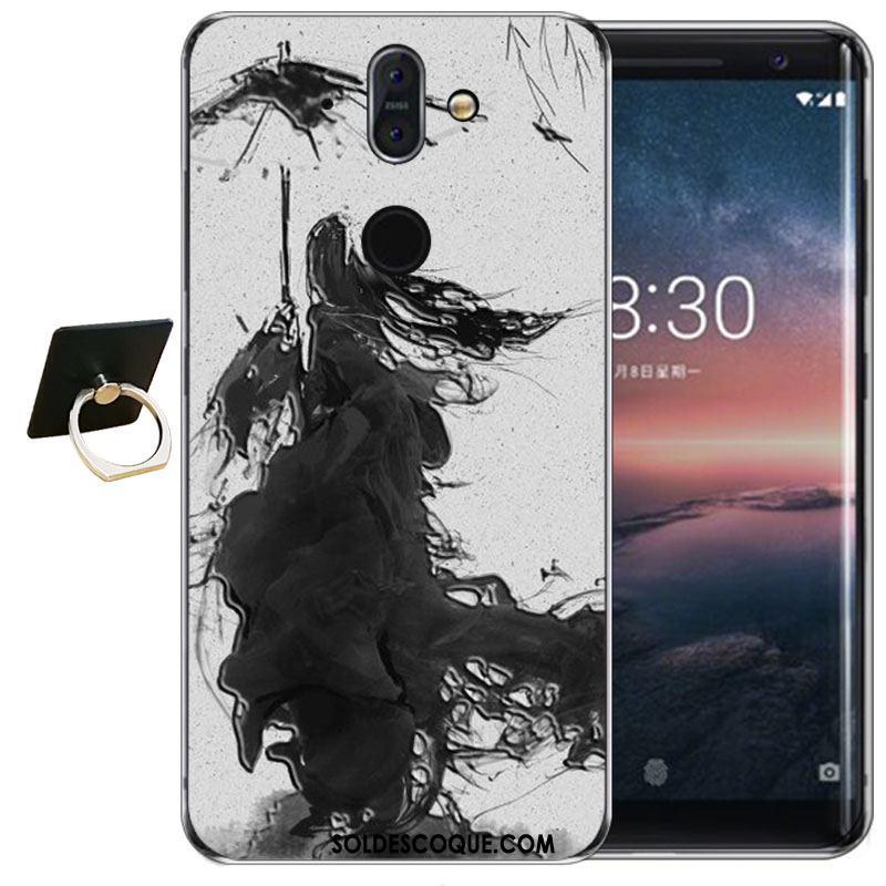 Coque Nokia 8 Sirocco Transparent Gaufrage Fluide Doux Silicone Haute En Vente