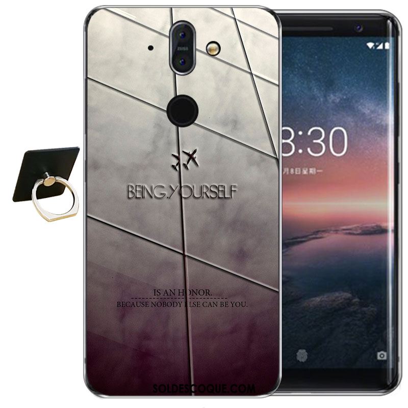 Coque Nokia 8 Sirocco Transparent Gaufrage Fluide Doux Silicone Haute En Vente