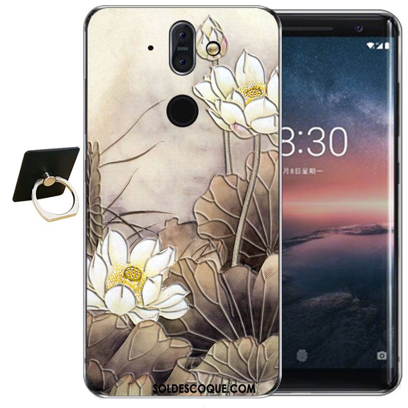 Coque Nokia 8 Sirocco Transparent Gaufrage Fluide Doux Silicone Haute En Vente