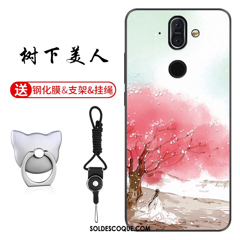 Coque Nokia 8 Sirocco Téléphone Portable Gaufrage Fluide Doux Étui Rose En Vente