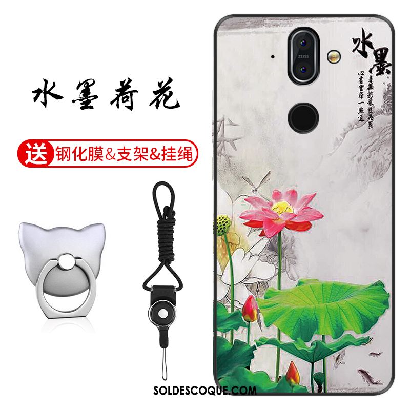 Coque Nokia 8 Sirocco Téléphone Portable Gaufrage Fluide Doux Étui Rose En Vente