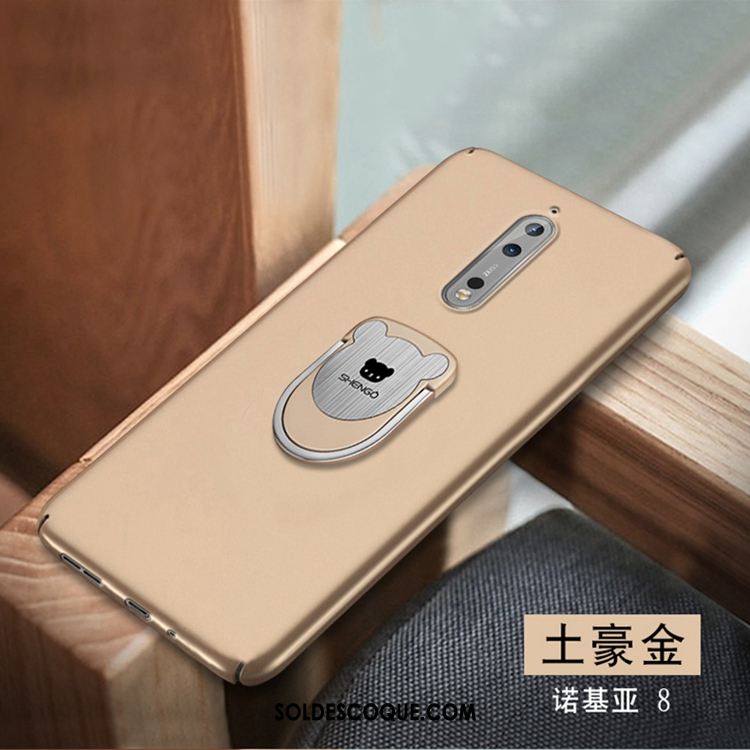 Coque Nokia 8 Support Délavé En Daim Étui En Cuir Protection Téléphone Portable Pas Cher