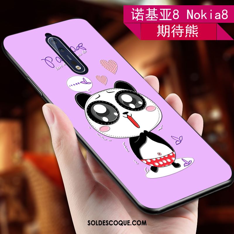 Coque Nokia 8 Tout Compris Violet Délavé En Daim Fluide Doux Amoureux Soldes
