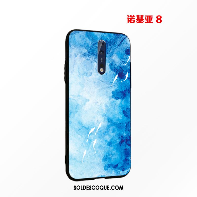 Coque Nokia 8 Très Mince Délavé En Daim Incassable Créatif Rose Pas Cher