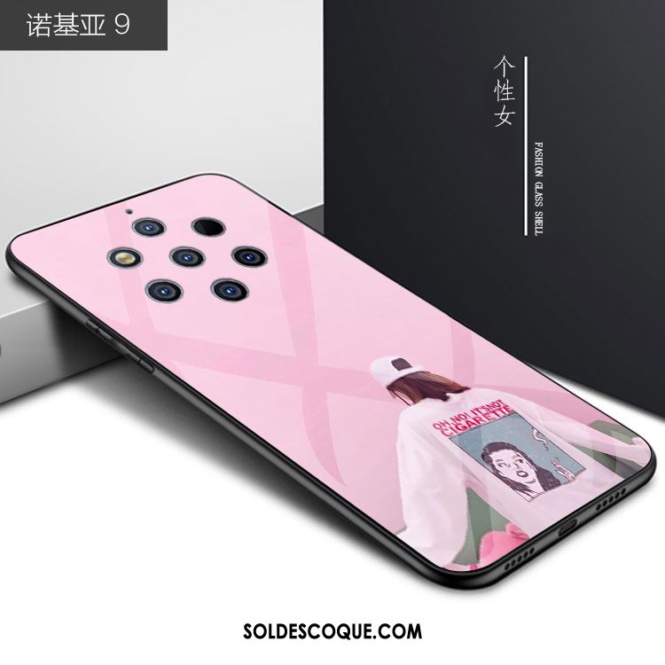 Coque Nokia 9 Pureview Amoureux Tendance Bleu Pu Dessin Animé Pas Cher