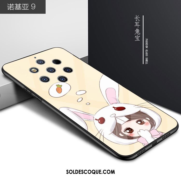 Coque Nokia 9 Pureview Amoureux Tendance Bleu Pu Dessin Animé Pas Cher