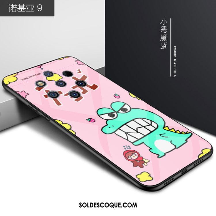 Coque Nokia 9 Pureview Amoureux Tendance Bleu Pu Dessin Animé Pas Cher