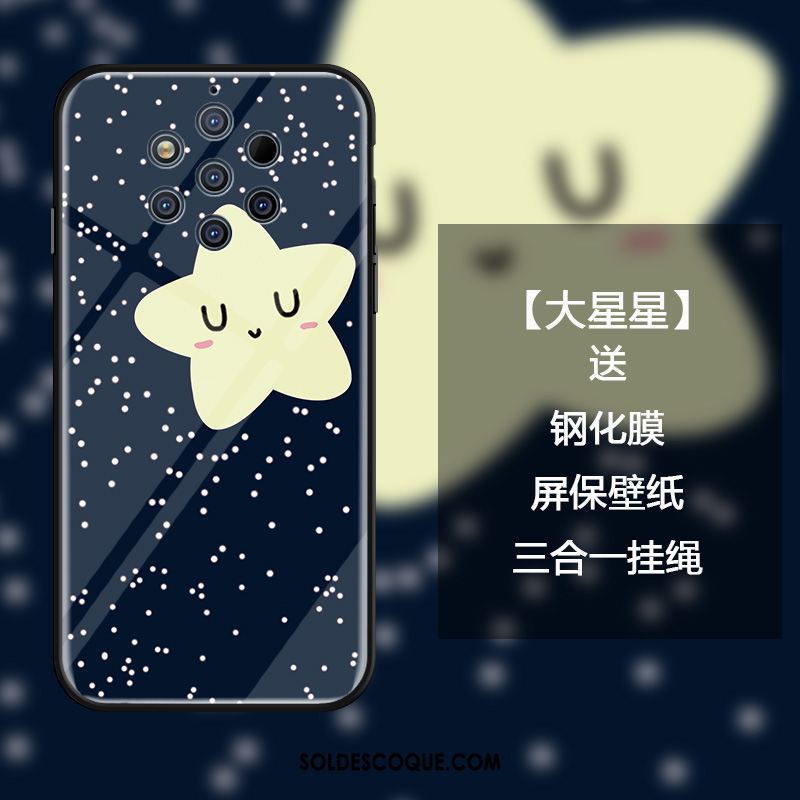 Coque Nokia 9 Pureview Bleu Dessin Animé Personnalité Charmant Verre En Ligne