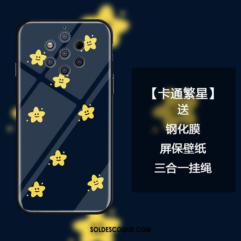 Coque Nokia 9 Pureview Bleu Dessin Animé Personnalité Charmant Verre En Ligne