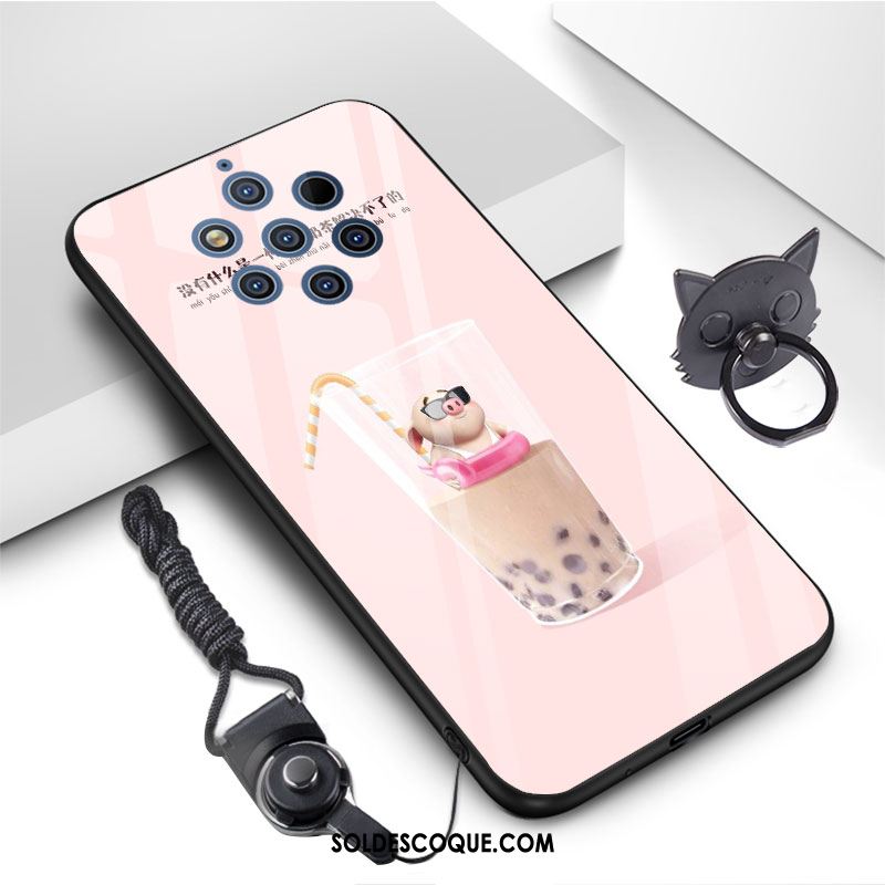 Coque Nokia 9 Pureview Bleu Fluide Doux Dessin Animé Charmant Verre Trempé En Vente