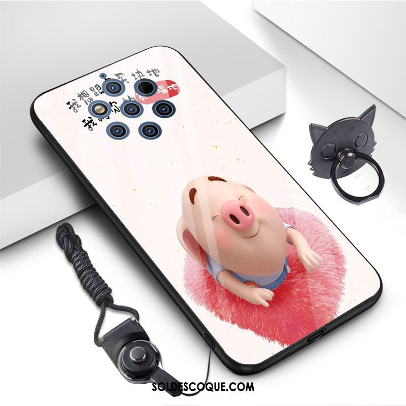 Coque Nokia 9 Pureview Bleu Fluide Doux Dessin Animé Charmant Verre Trempé En Vente