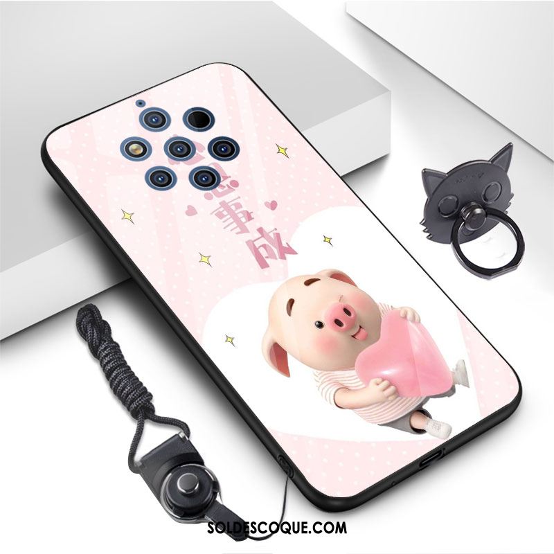 Coque Nokia 9 Pureview Bleu Fluide Doux Dessin Animé Charmant Verre Trempé En Vente