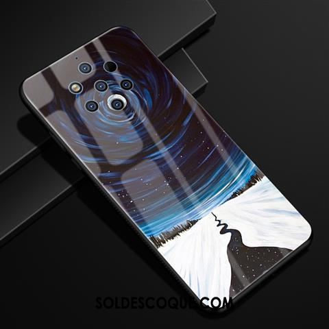 Coque Nokia 9 Pureview Bleu Verre Téléphone Portable Créatif Incassable Pas Cher