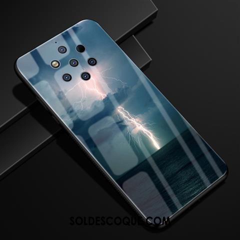 Coque Nokia 9 Pureview Bleu Verre Téléphone Portable Créatif Incassable Pas Cher