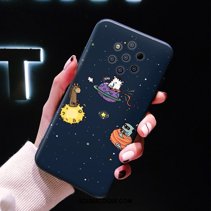 Coque Nokia 9 Pureview Grand Créatif Dessin Animé Silicone Bleu Pas Cher