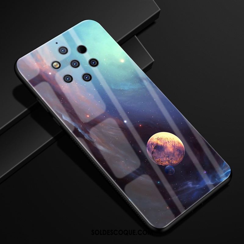 Coque Nokia 9 Pureview Modèle Fleurie Étui Créatif Verre Incassable Pas Cher