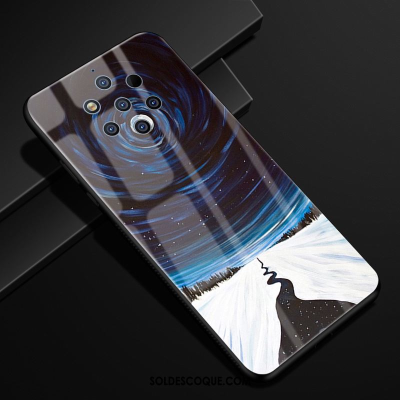 Coque Nokia 9 Pureview Modèle Fleurie Étui Créatif Verre Incassable Pas Cher