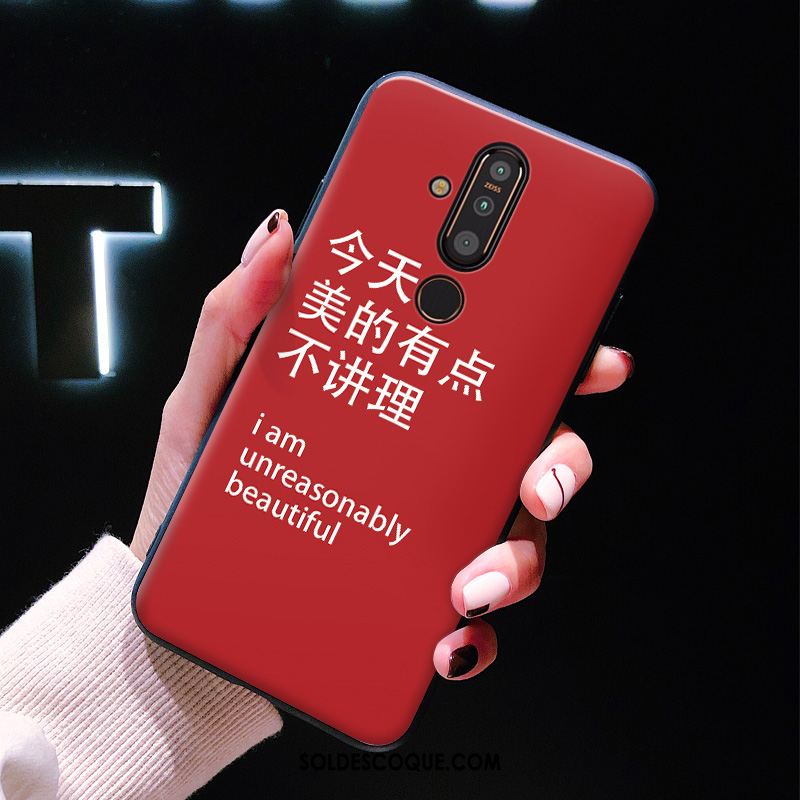 Coque Nokia 9 Pureview Net Rouge Tendance Gaufrage Silicone Tout Compris France