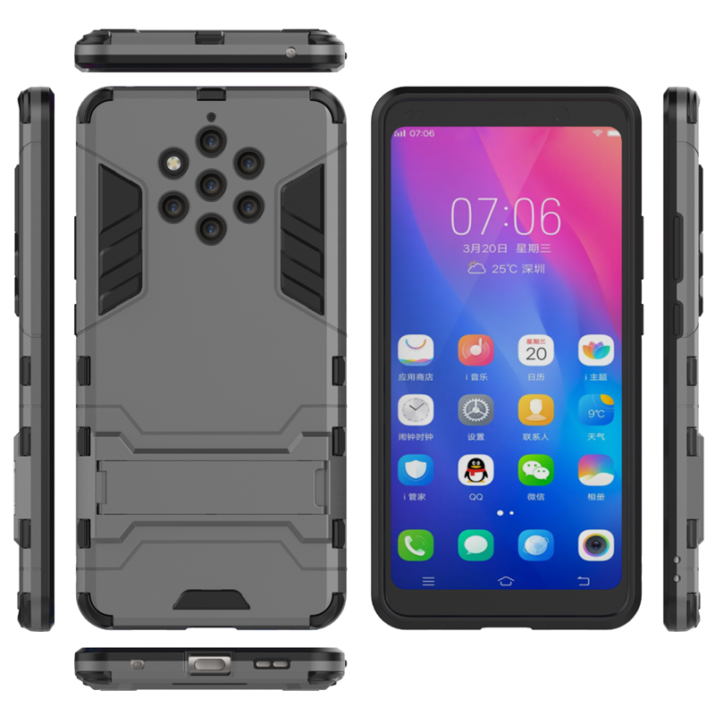 Coque Nokia 9 Pureview Noir Support Incassable Étui Téléphone Portable En Vente