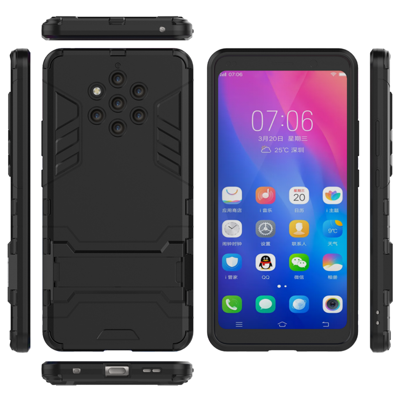 Coque Nokia 9 Pureview Noir Support Incassable Étui Téléphone Portable En Vente