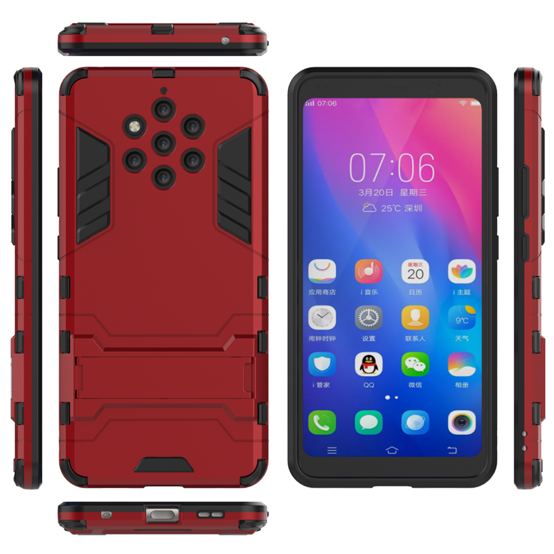 Coque Nokia 9 Pureview Noir Support Incassable Étui Téléphone Portable En Vente