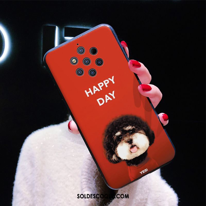 Coque Nokia 9 Pureview Rouge Tout Compris Gaufrage Silicone Mode Soldes