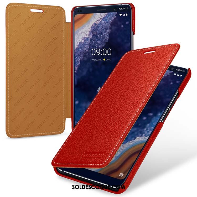 Coque Nokia 9 Pureview Téléphone Portable Rouge Europe Protection Pu Housse France