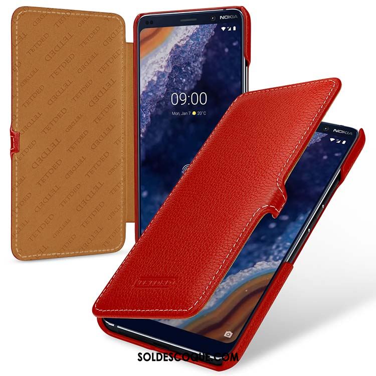 Coque Nokia 9 Pureview Téléphone Portable Rouge Europe Protection Pu Housse France