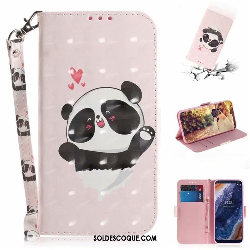 Coque Nokia 9 Pureview Étui Étui En Cuir Carte Rose Téléphone Portable France