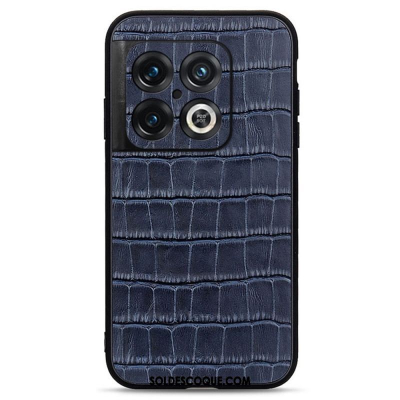 Coque OnePlus 10 Pro 5G Cuir Véritable Texture Crocodile