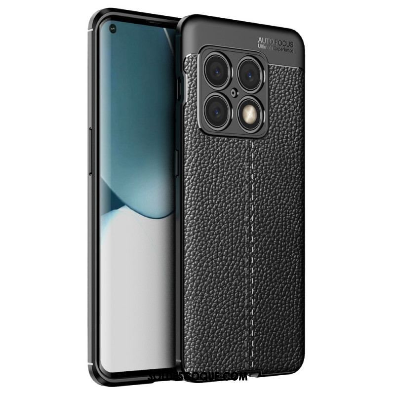 Coque OnePlus 10 Pro 5G Effet Cuir Litchi Double Line