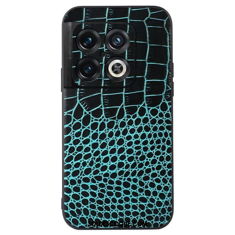 Coque OnePlus 10 Pro 5G Véritable Cuir Texture Crocodile