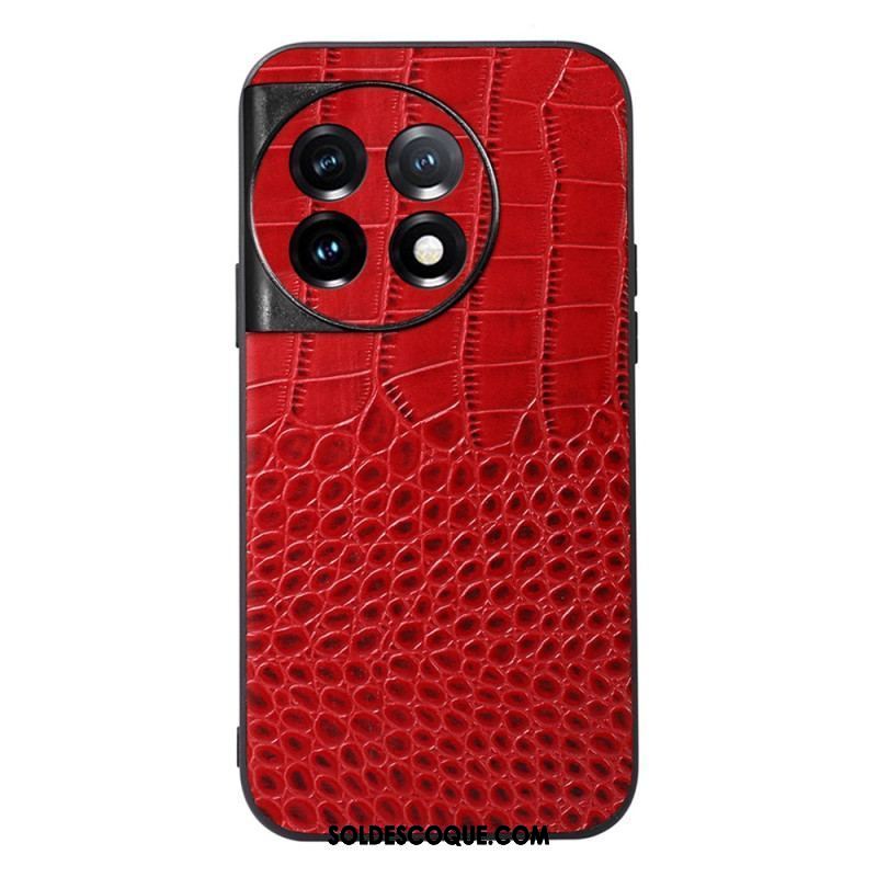 Coque OnePlus 11 5G Cuir Véritable Texture Crocodile