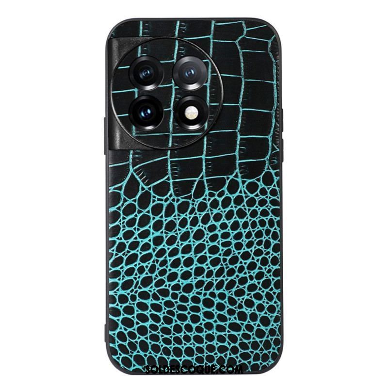 Coque OnePlus 11 5G Cuir Véritable Texture Crocodile