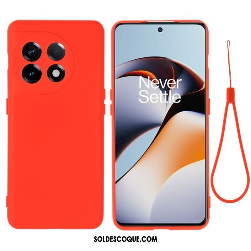 Coque OnePlus 11 5G Silicone Liquide avec Lanière