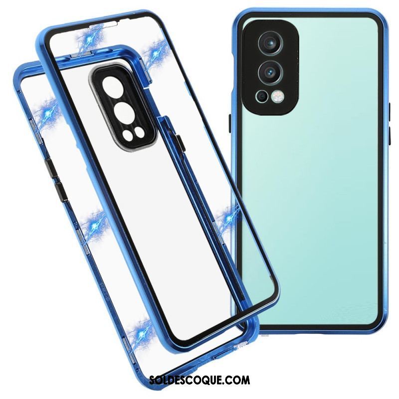 Coque OnePlus Nord 2 5G Deux Cotés Magnétique Verre Trempé et Métal