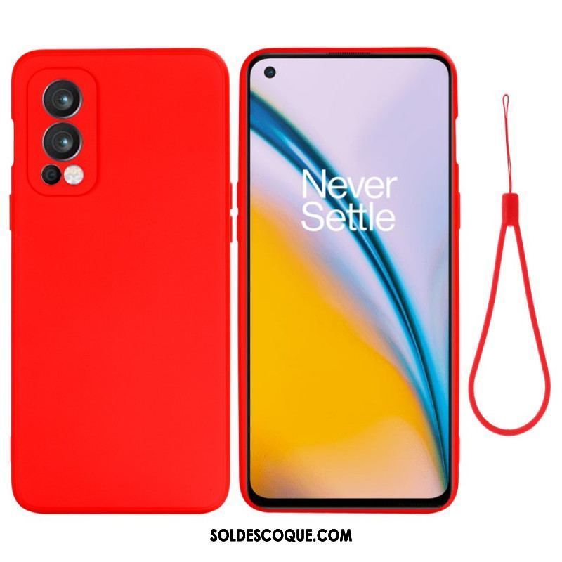 Coque OnePlus Nord 2 5G Silicone Liquide Avec Lanière