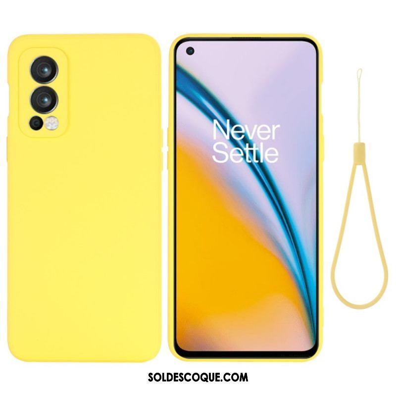 Coque OnePlus Nord 2 5G Silicone Liquide Avec Lanière