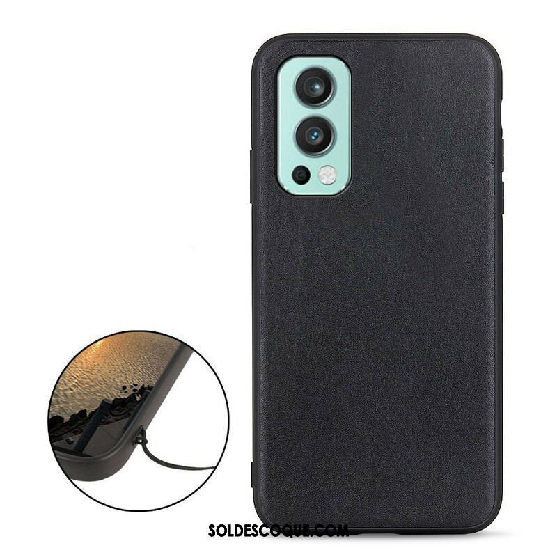 Coque OnePlus Nord 2 5G Véritable Cuir Litchi