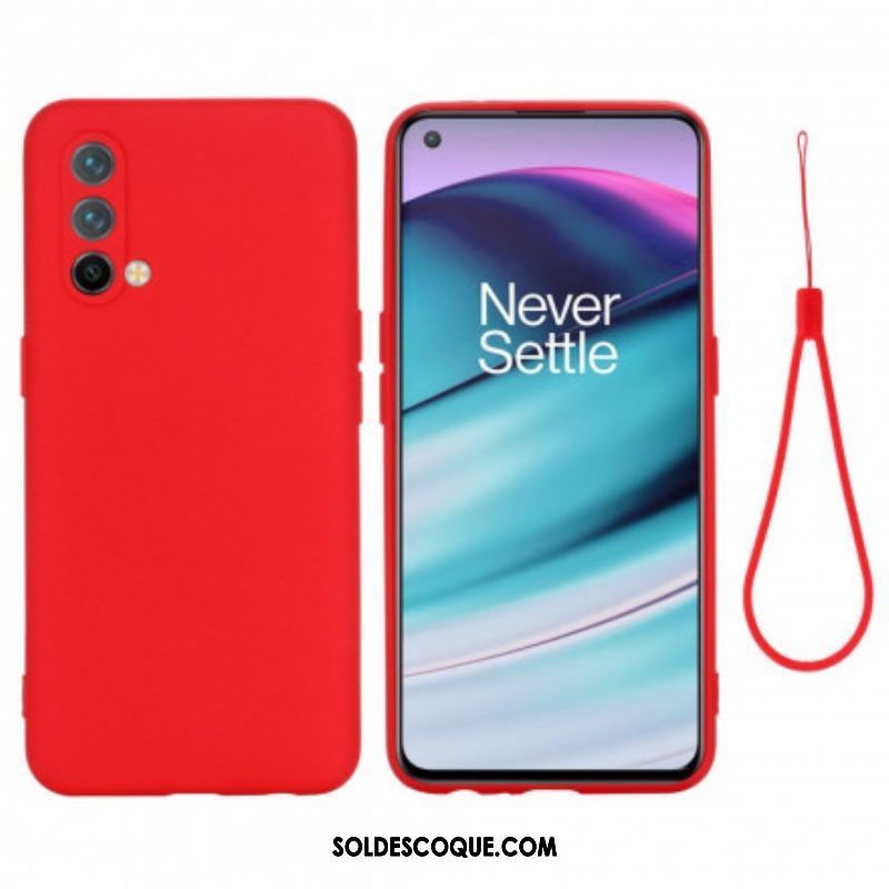 Coque OnePlus Nord CE 5G Silicone Liquide Avec Lanière